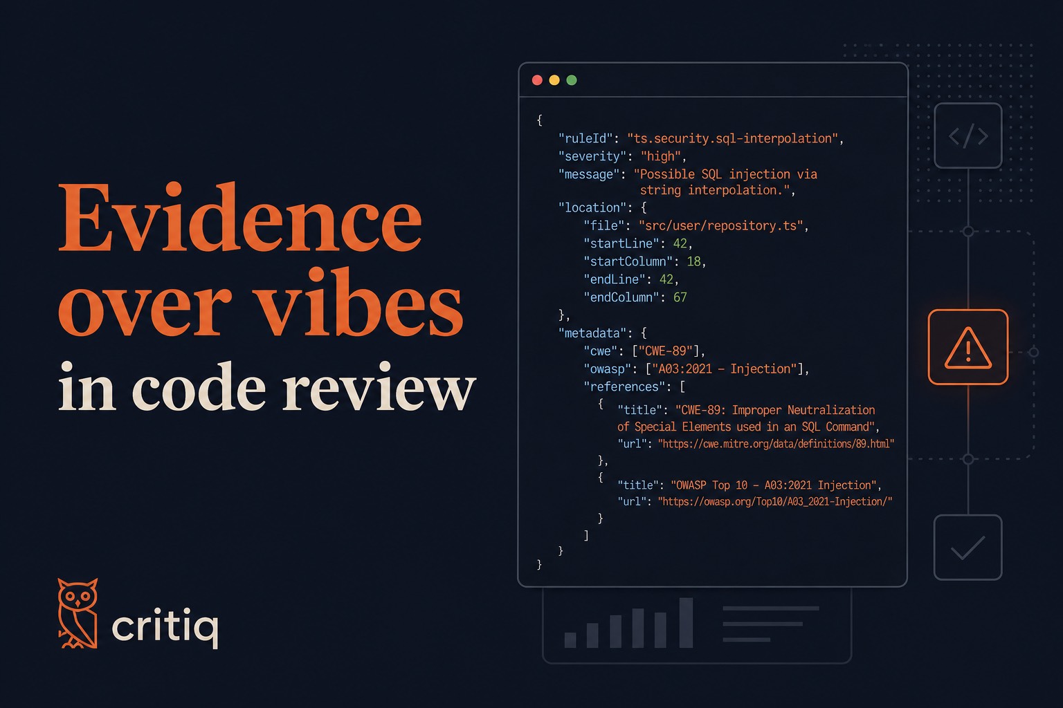 What evidence over vibes means in code review